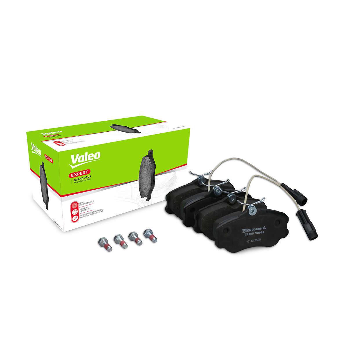 Jeu de 4 plaquettes de frein VALEO ref. 302861A
